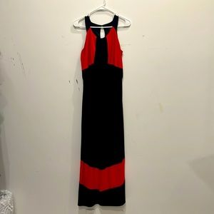 Cute orange and dark navy blue maxi dress!  Comfort and Cuteness!